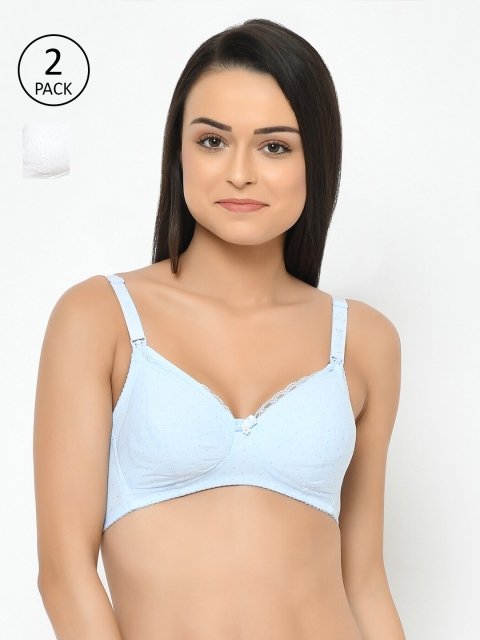 

Cosmo Lady Pack of 2 Blue & White Full Coverage Maternity Bra 083906