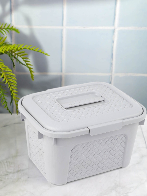 

YOYOSO Set Of 2 Grey Self Design Storage Box With Lid