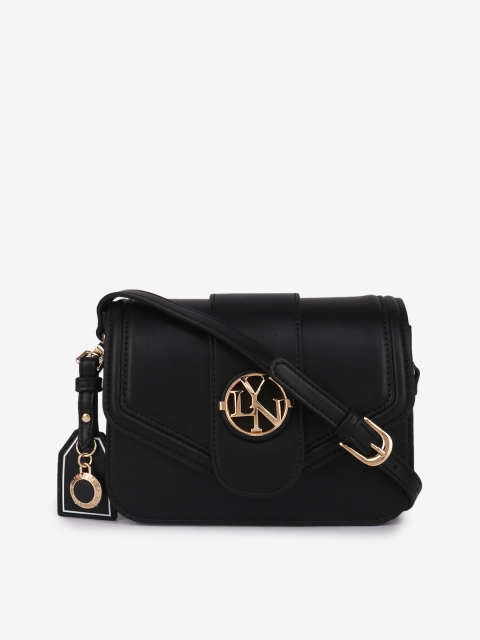 

LYN Black PU Structured Sling Bag