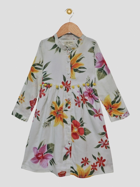 

Bella Moda White Tie-Up Neck Dress