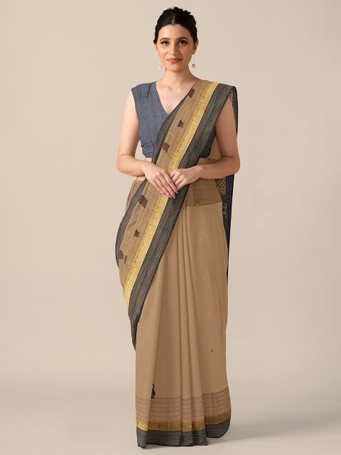 

Taneira Beige & Black Ethnic Motifs South Cotton Saree