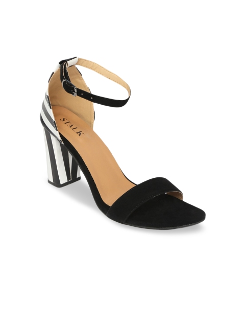 

STALK Silver Block Sandals with Buckles