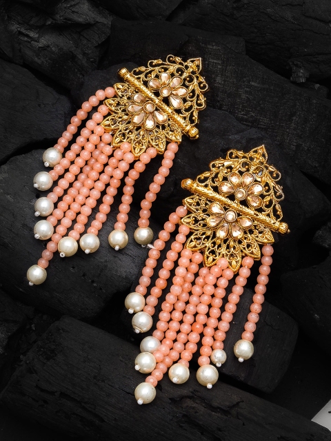 

aadita Gold Contemporary Drop Earrings