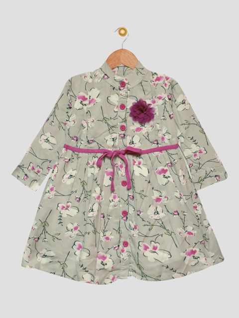 

Bella Moda Off White & Green Floral Applique Dress