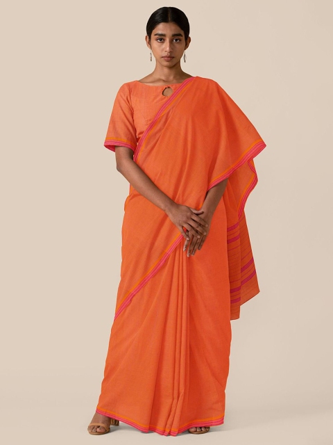 

Taneira Orange Pure Cotton Mangalagiri Saree