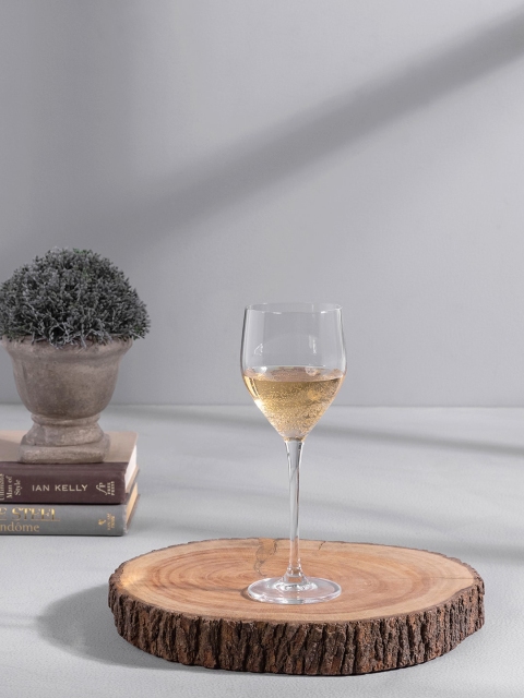 

Pure Home and Living Set Of 6 Transparent Solid Clear Sitta White Wine Glasses