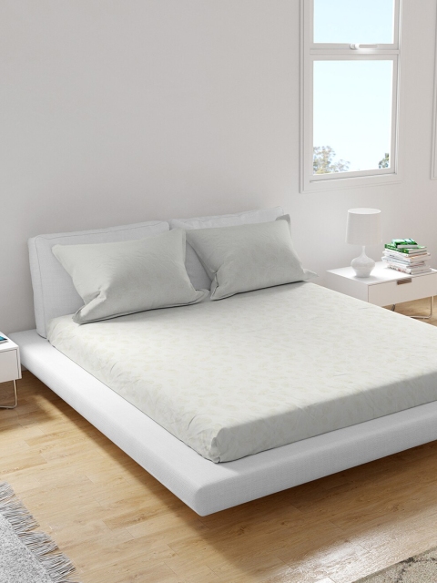 

Himeya White & Grey 300 TC King Sustainable Bedsheet with 2 Pillow Covers