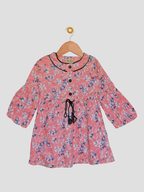 

Bella Moda Girls Multi Floral Round Neck Full Sleeves Fit & Flare Dress