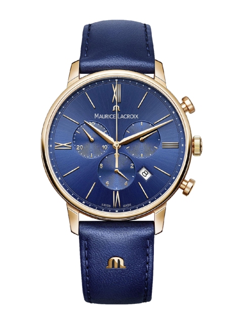 

MAURICE LACROIX Unisex Blue Dial Leather Straps Analogue Watch EL1098-PVP01-411-1