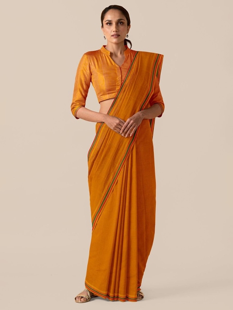 

Taneira Orange & Green Pure Cotton Mangalagiri Saree