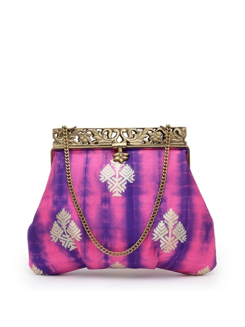 

PRACCESSORII Pink & Purple Printed Purse Clutch