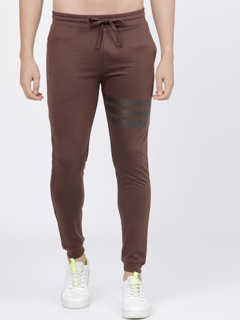The Indian Garage Co Men Brown Solid Slim-Fit Joggers