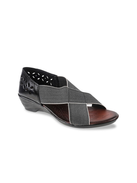 

Mochi Black Colourblocked Wedge Sandals