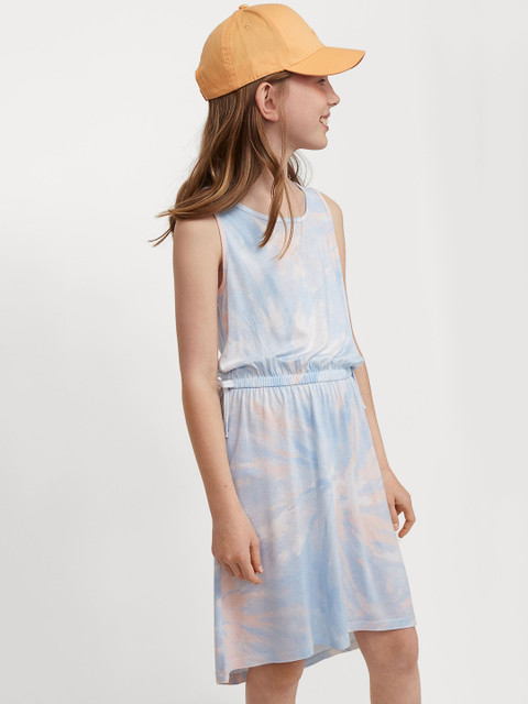 

H&M Girls Blue & Off-White Tie Dye Jersey Crepe Dress