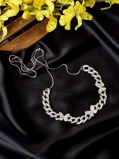

Bellofox Silver & White Silver-Plated Necklace