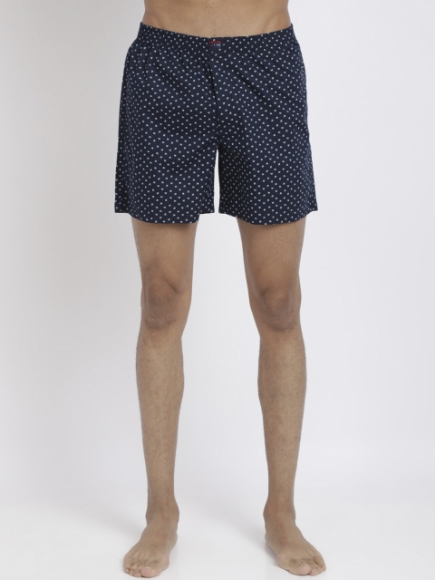 

IVOC Men Navy Blue & White Printed Pure Cotton Boxers IOMBS02SC03L35-324