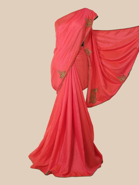 

Pothys Pink Beads and Stones Art Silk Saree