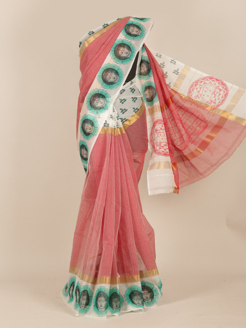 

Pothys Peach Zari Saree