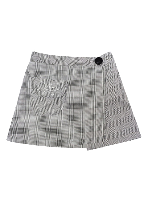 

Daffodils GIRLS WEAR Girls Grey & Black Checked Knee-Length Skorts
