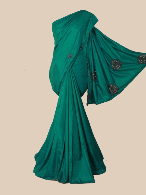 

Pothys Green & Black Embellished Art Silk Saree