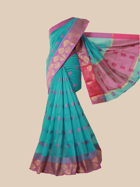 

Pothys Blue & Pink Printed Saree