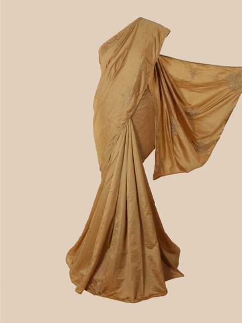 

Pothys Tan Embellished Beads and Stones Art Silk Saree