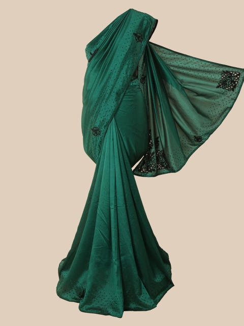 

Pothys Green & Black Embellished Art Silk Saree