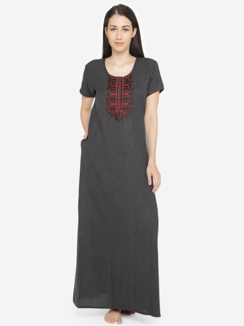 

Sand Dune Printed Alpine A-line Nightrdress, Charcoal