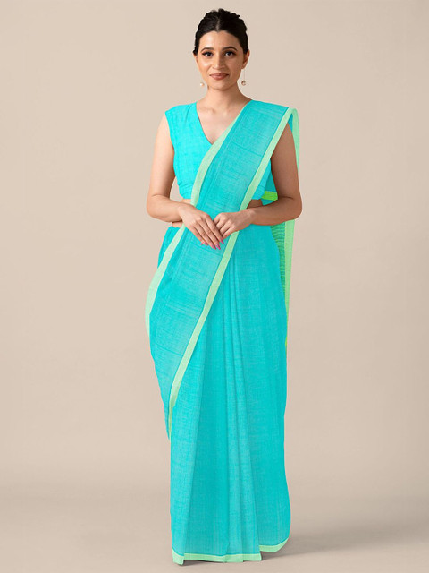 

Taneira Turquoise Blue Pure Cotton Saree