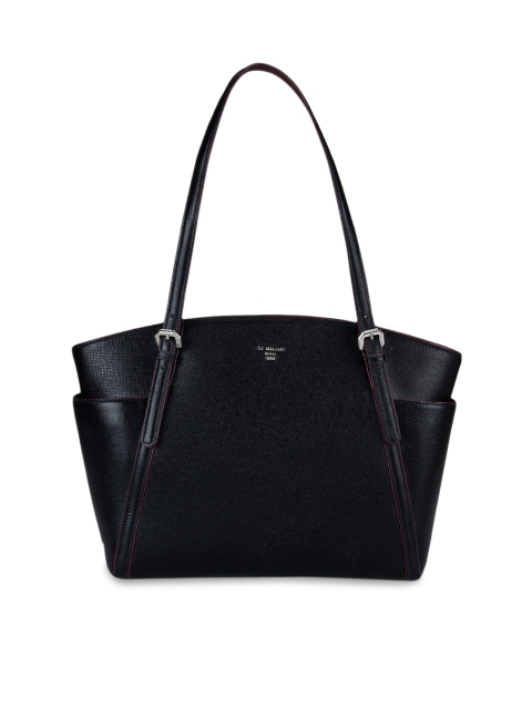 

Da Milano Black Leather Structured Shoulder Bag