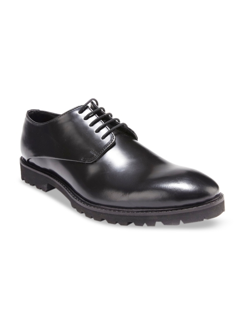 

dmodot Men Black Solid Leather Formal Derbys