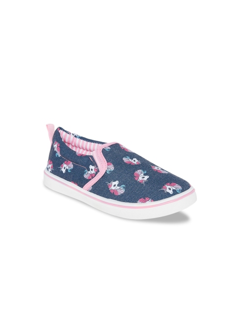 

Pantaloons Junior Girls Navy Blue Unicorn Printed Slip-On Sneakers