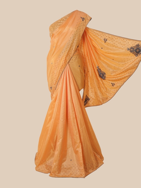 

Pothys Orange Embellished Art Silk Saree