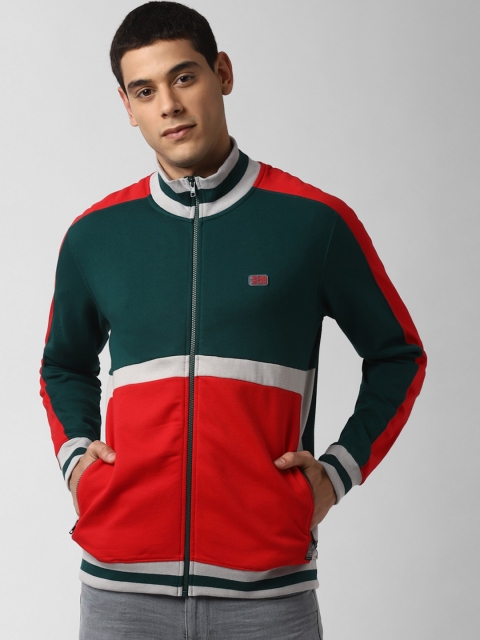 

Peter England Casuals Men Green Colourblocked Sweatshirt