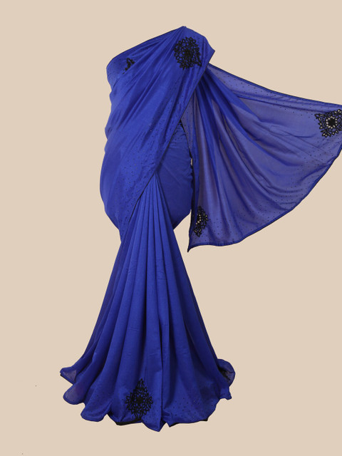 

Pothys Blue Art Silk Saree With Embellished Border