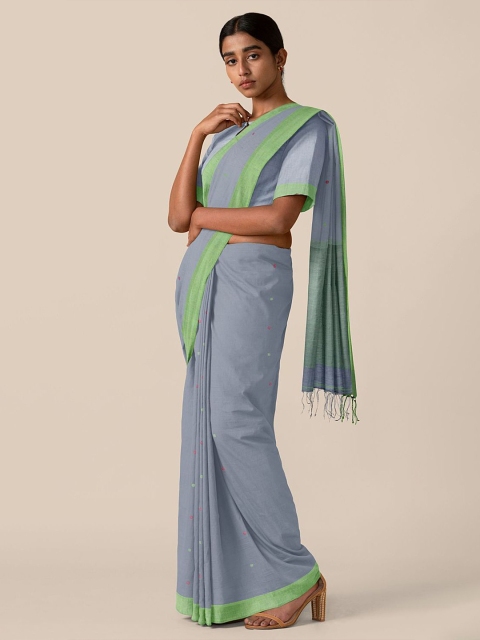 

Taneira Grey & Green Pure Bengal Cotton Saree