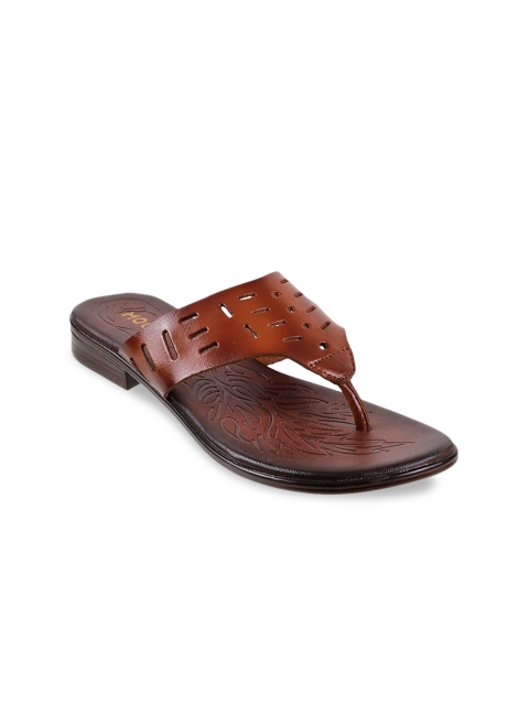 

Mochi Women Brown Open Toe Flats with Laser Cuts