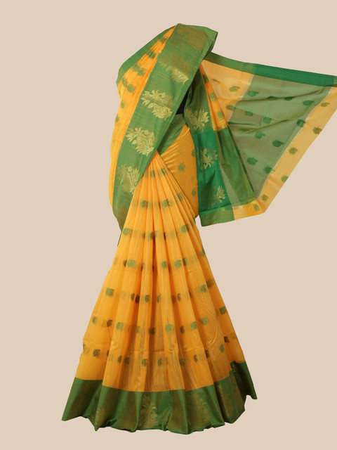 

Pothys Yellow & Green Floral Saree