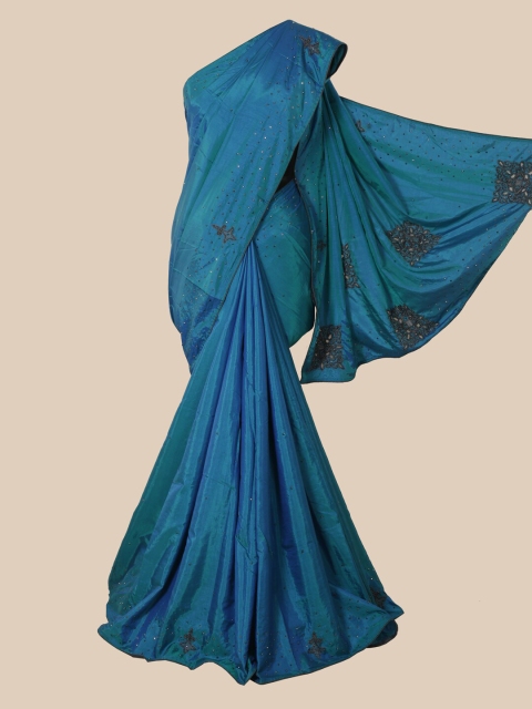

Pothys Navy Blue Embellished Beads and Stones Art Silk Saree