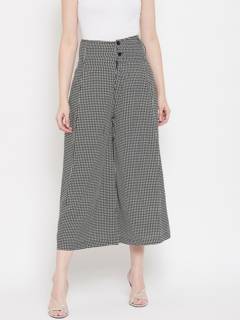 

TULIP 21 Women Black & White Flared High-Rise Pleated Culottes