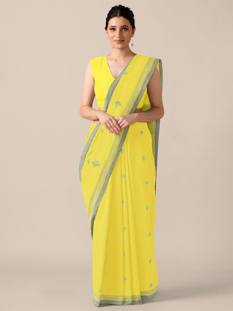 

Taneira Yellow & Green Pure Cotton Saree
