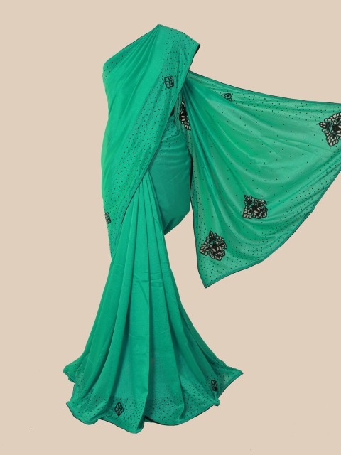 

Pothys Green & Pink Embellished Art Silk Saree