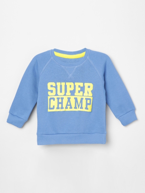 max Boys Blue Printed Sweatshirt