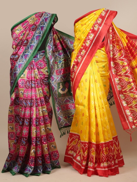 

Pothys Pack of 2 Multi Coloured Jute Silk Printed Saree