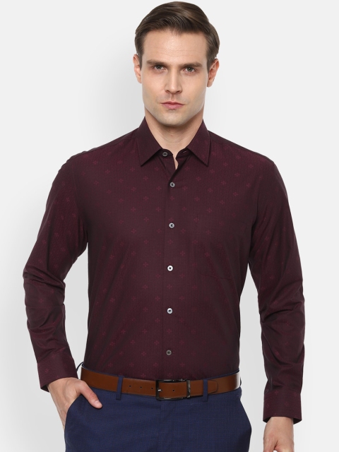 

Luxure by Louis Philippe Men Maroon Printed Formal Shirt