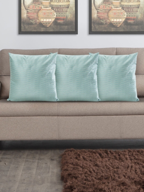 

Home Centre Set Of 3 Turquoise Blue Spinel Textured Filled Cushions
