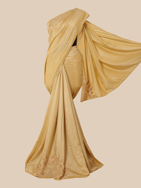 

Pothys Cream Embellished Art Silk Saree