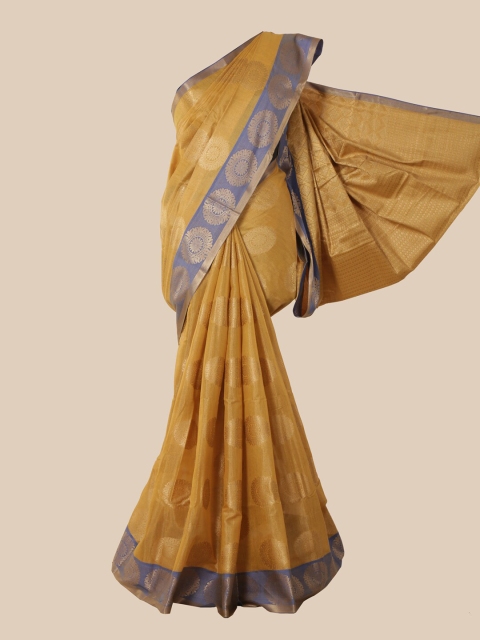 

Pothys Mustard & Grey Woven Design Saree