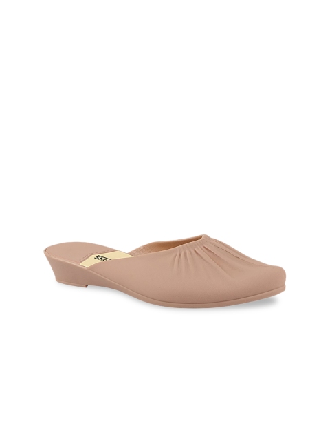 

Shoetopia Women Beige Mules Flats