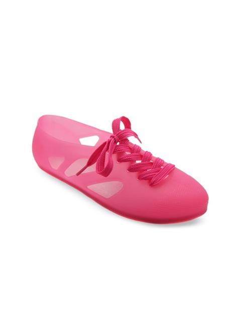 

TRENDS & TRADES Women Pink Woven Design Driving Shoes